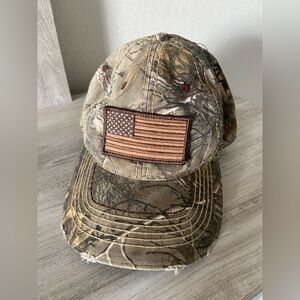 Cabela's Camouflage Hat with Flag Patch